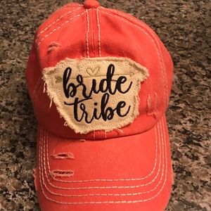 CC Bride Tribe bridesmaid hat in coral